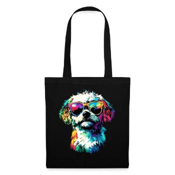 Maltais Petit Chien Maltais Amour Doux Maltais - Sac en tissu - noir - Devant