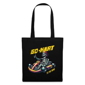 Go-Kart To The Bone Retro Skeleton Style - Tote Bag - black - Front