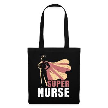 Infirmière – Infirmière super-héroïne - Sac en tissu - noir - Devant