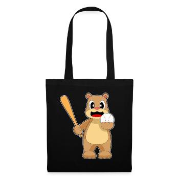 Bear Baseball Baseball Bat - Tote Bag - black - Front