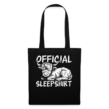 Highland Cow Official Sleepshirt Niedliches Bauernhoftier - Stoffbeutel - Schwarz - Vorne