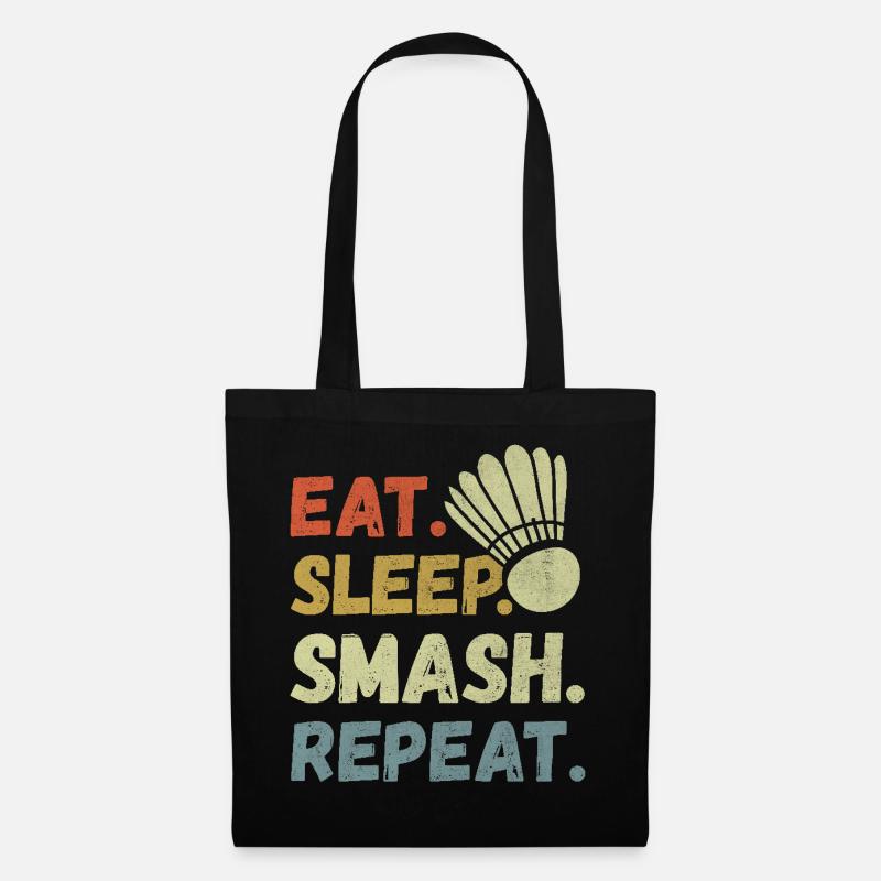 Eat Sleep Smash Repeat - Badminton Lover - Stoffbeutel - Schwarz