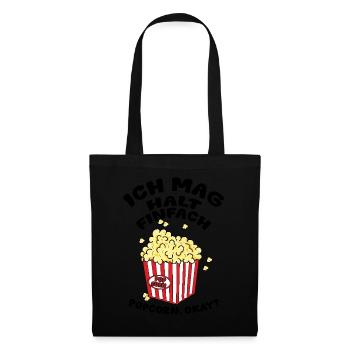 Fasching Ich Mag Halt Einfach Popcorn Okay? - Stoffbeutel - Schwarz - Vorne