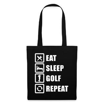Eat Sleep Golf Repeat Golfspieler - Stoffbeutel - Schwarz - Vorne