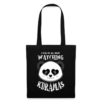 J’étais debout toute la nuit K-dramas Panda - Sac en tissu - noir - Devant