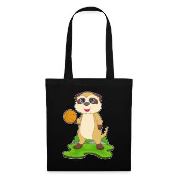 Erdmännchen Basketballspieler Basketball - Stoffbeutel - Schwarz - Vorne