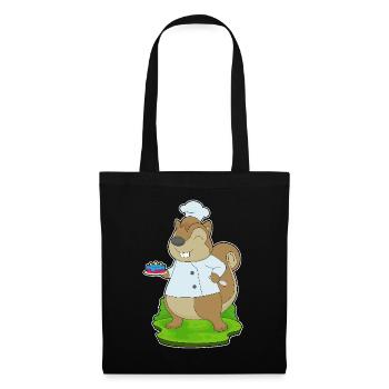Gâteau d’anniversaire d’écureuil - Sac en tissu - noir - Devant
