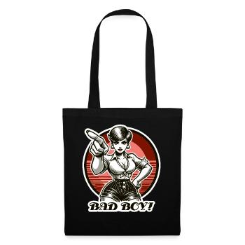 Naughty woman scolds bad boys, bad boy! - Tote Bag - black - Front