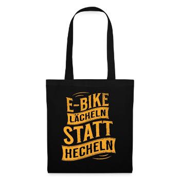 E-Bike E-Biker - Stoffbeutel - Schwarz - Vorne
