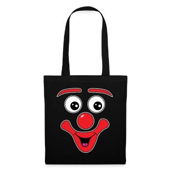 Visage drôle Carnaval Carnaval Fête Clown - Sac en tissu - noir - Devant