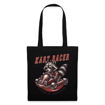 Pilote de kart raton laveur dans l’aventure du kart - Sac en tissu - noir - Devant