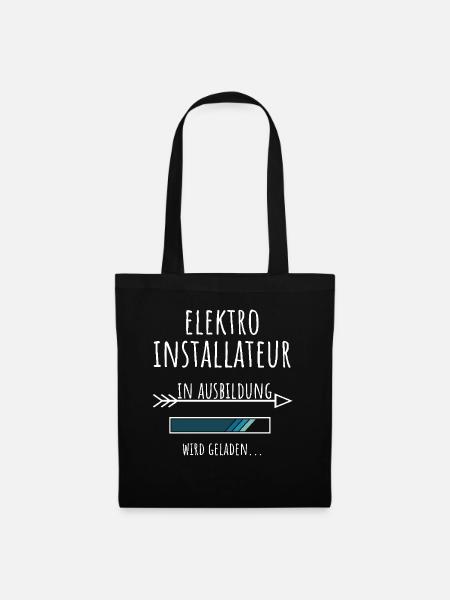 Elektroinstallateur Ausbildung Beruf Geschenk - Stoffbeutel - Schwarz