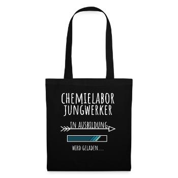 Chemielaborjungwerker Ausbildung Beruf Geschenk - Stoffbeutel - Schwarz - Vorne