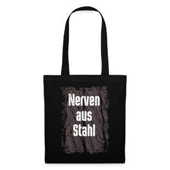 Nerven aus Stahl - Stoffbeutel - Schwarz - Vorne