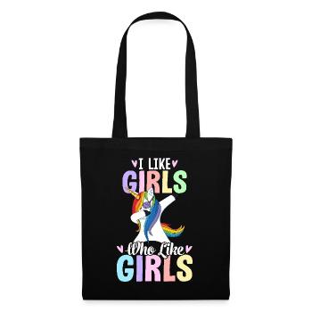 J’aime les filles qui aiment les filles comme la fierté lesbienne - Sac en tissu - noir - Devant