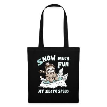 Petit paresseux en hiver neige neige beaucoup de plaisir - Sac en tissu - noir - Devant