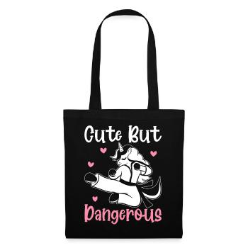 Drôle Taekwondo Karaté Licorne Mignon Mais - Sac en tissu - noir - Devant