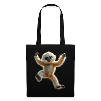 Gibbon Monkey Whitehand Gibbon Monkey Cute Lar Gibbons - Tote Bag - black - Front