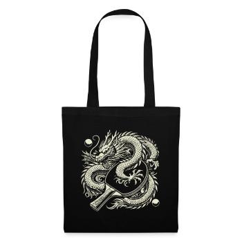 Dragons et raquettes de ping-pong Motif artistique - Sac en tissu - noir - Devant