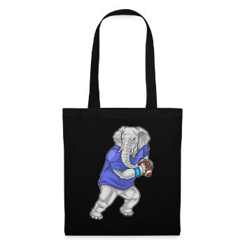 Elephant American Football Sport - Tote Bag - black - Front