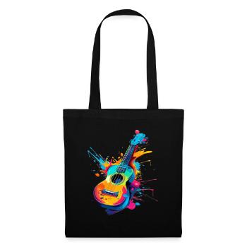 Ukulele Streetart - Stoffbeutel - Schwarz - Vorne
