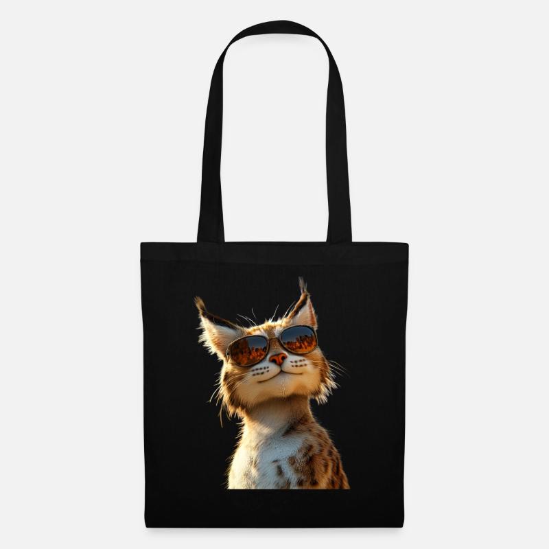 Luchs Lynx Wildkatze Raubkatzen Katzen Süße Luchse - Stoffbeutel - Schwarz