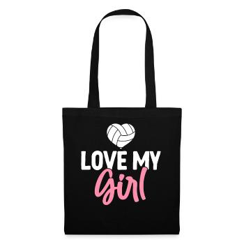 Volleyball Mom Love My Girl - Stoffbeutel - Schwarz - Vorne