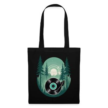 Vinyl vintage Musik Retro Streetwear Stil - Stoffbeutel - Schwarz - Vorne