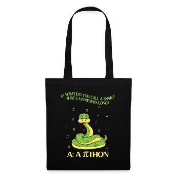 Pi-Tag Fun: What do you call a 3.14 meter long - Tote Bag - black - Front