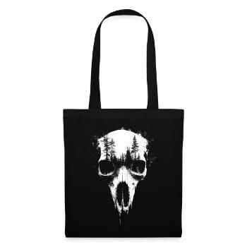 Deer Skull Forest Exposure Gothic Surreal Graphic - Tote Bag - black - Front