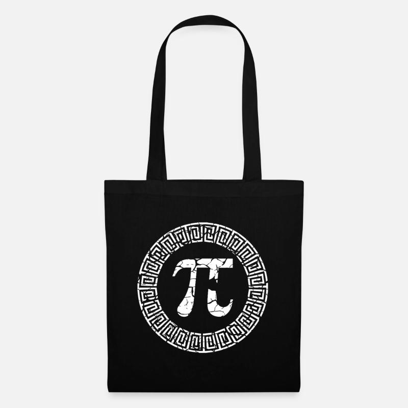 Pi Tag Antikes Griechisches Muster Design - Stoffbeutel - Schwarz