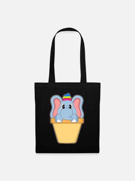 Elefant Waffeleis - Stoffbeutel - Schwarz