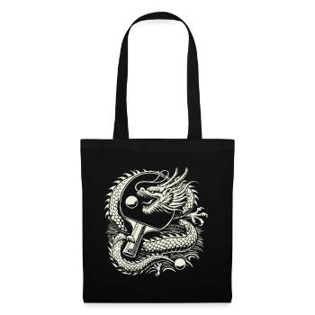 Œuvre d’art de tennis de table dragon avec raquette - Sac en tissu - noir - Devant