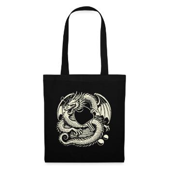 Dragon Table Tennis Art pour les fans de tennis de table - Sac en tissu - noir - Devant