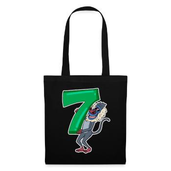 7th Birthday Motif Monkey - Seven Years Old - Tote Bag - black - Front