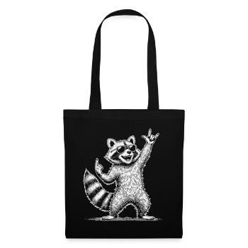 Funny Raccoon Heavy Metal Festival - Sac en tissu - noir - Devant