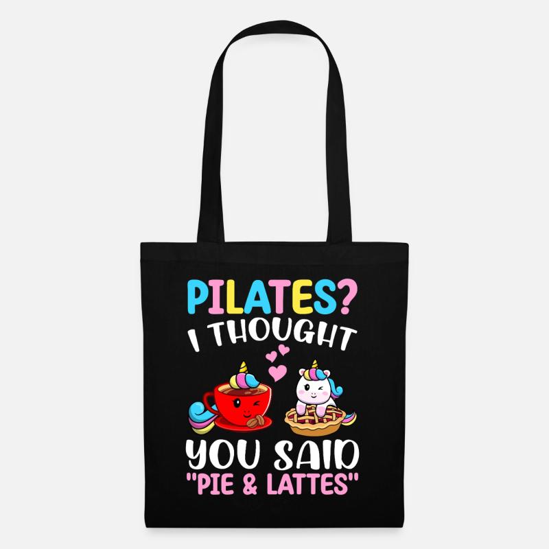 Pilates Pie Lattes Lustige - Stoffbeutel - Schwarz