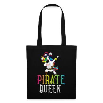 Reine des Pirates Femme Capitaine Crâne de Pirate - Sac en tissu - noir - Devant