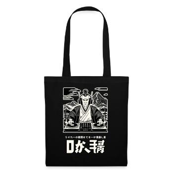 DJ Samurai Streetwear Musik Retro Design Vibes - Stoffbeutel - Schwarz - Vorne
