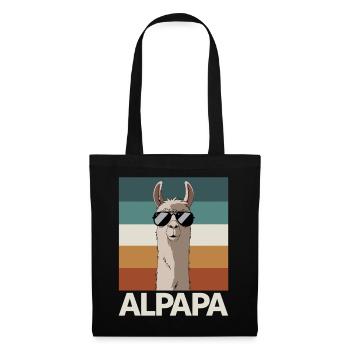 Papa Alpaga Papa Drôle Lama Cadeau de Fête des Pères - Sac en tissu - noir - Devant