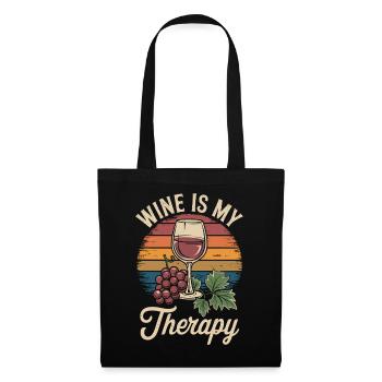 Wine Is My Therapy Wine Glass Outfit for - Tote Bag - black - Front