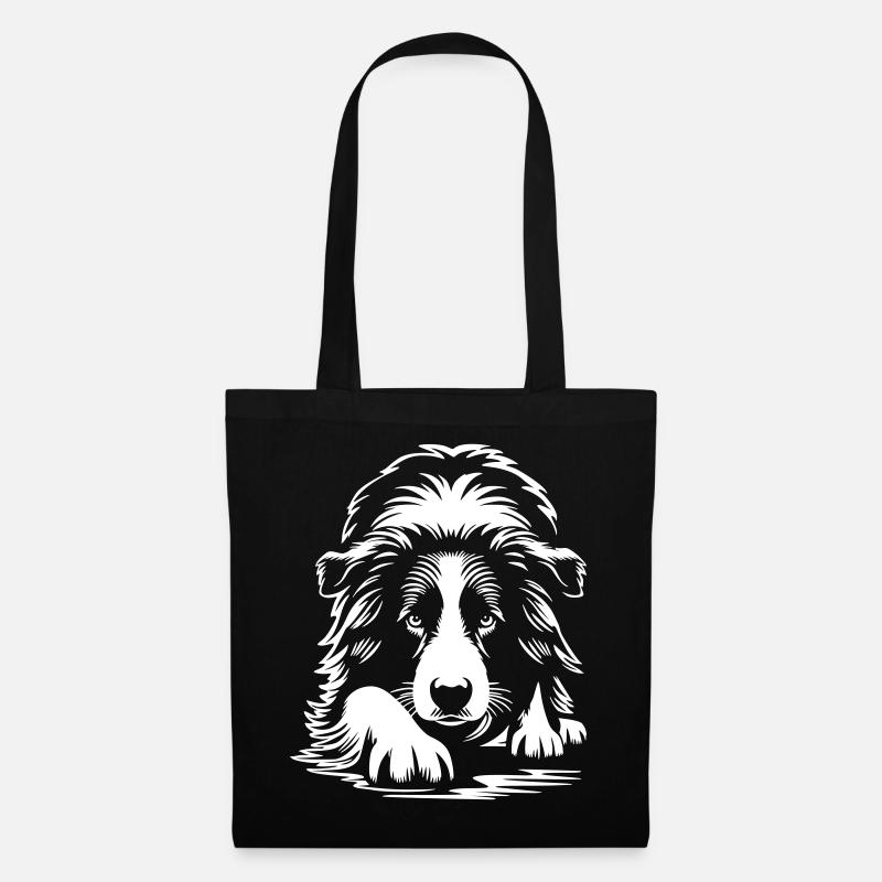 Border Collie "Black Edition" - Stoffbeutel - Schwarz