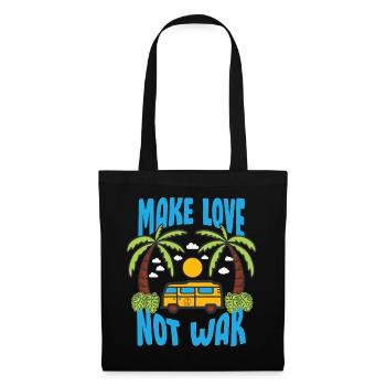 Make Love Not War Flower Power Hippie - Tote Bag - black - Front