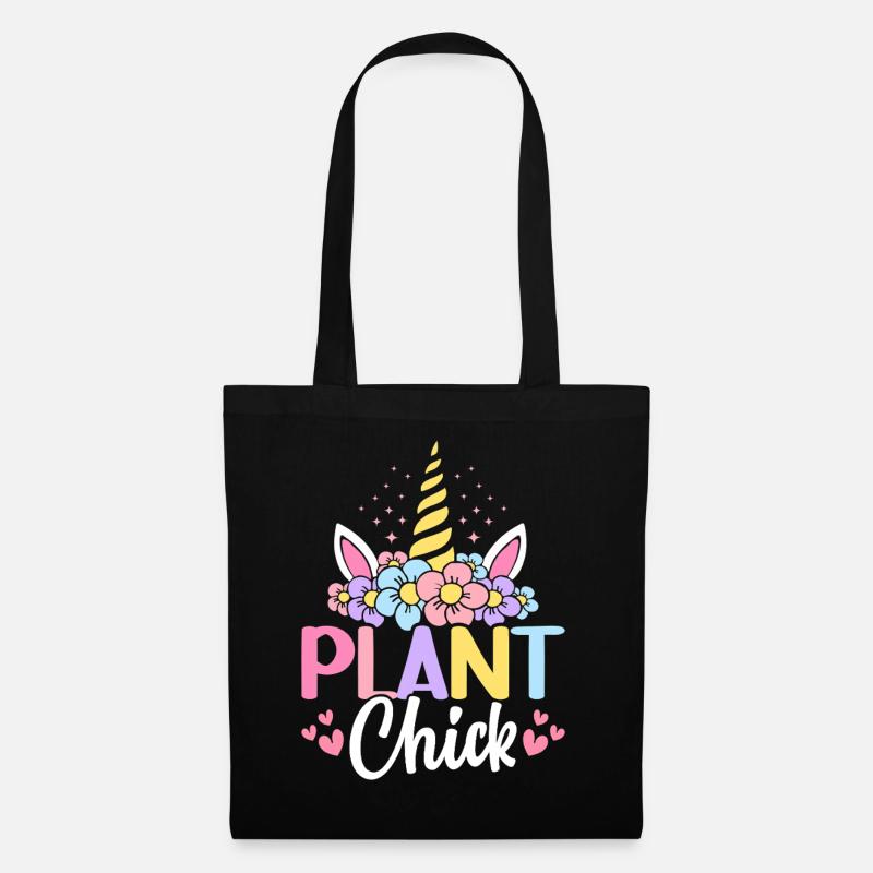 Plant Chick Pflanzenbasierte Ernährung Vegetarisch - Stoffbeutel - Schwarz