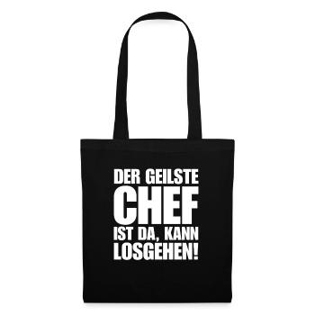 Lustiger Chef spruch stolzer Chef der Beste Chef - Stoffbeutel - Schwarz - Vorne