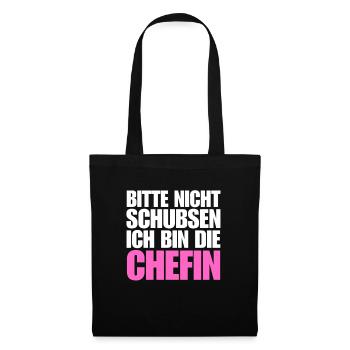 lustiger chefin spruch beste stolze chefin humor - Stoffbeutel - Schwarz - Vorne