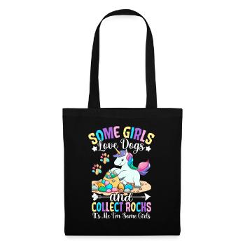 Les filles aiment les chiens et collectionnent les roches Rock Collectors - Sac en tissu - noir - Devant