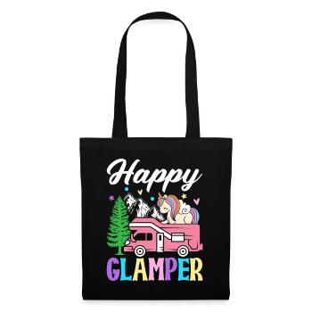 Happy Glamper Glamping Camper Grafikdesign für - Stoffbeutel - Schwarz - Vorne