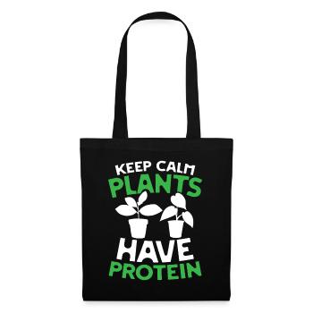 Keep calm plants have protein - Stoffbeutel - Schwarz - Vorne