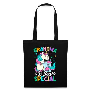 Grandma Is Sew Special Sewing Grandma Nähmaschine - Stoffbeutel - Schwarz - Vorne